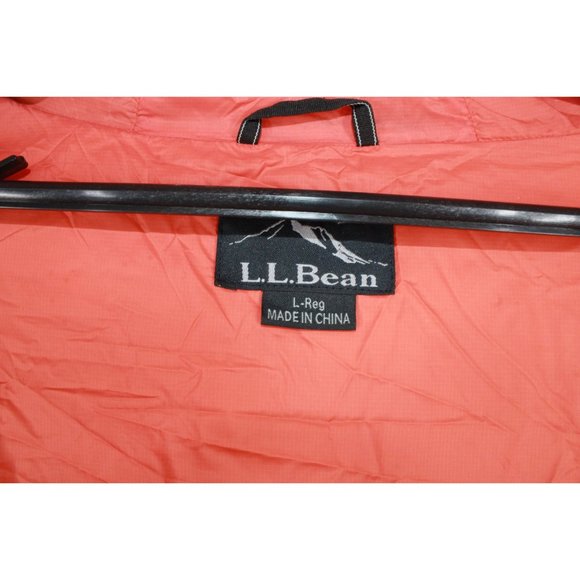 LL Bean Black Orange Polyester Outer Shell Down Hooded Puffer Jacket L - Picture 5 of 10
